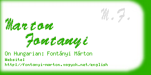 marton fontanyi business card