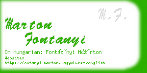 marton fontanyi business card